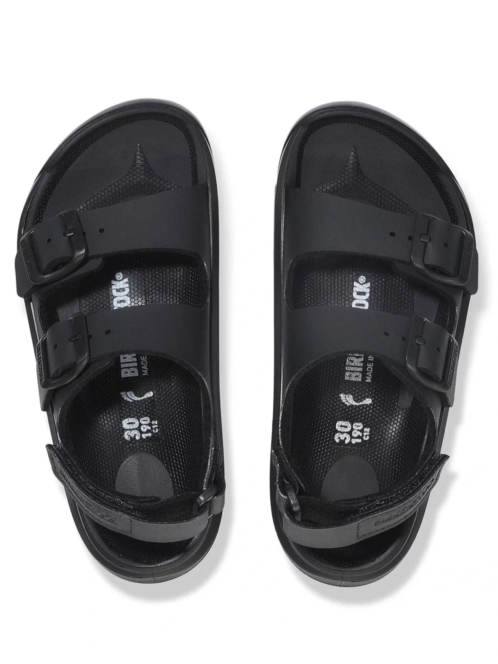 Birkenstock Mogami HL Birko-Flor black two strap sandals size 13 new kids unisex